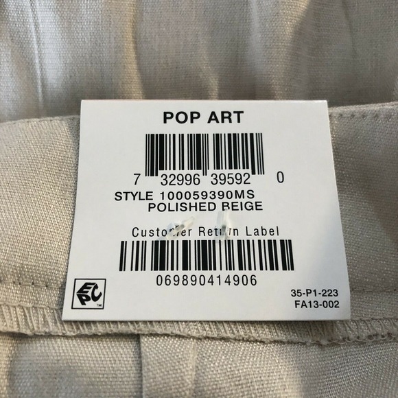 Alfani Women's Dress Pants Beige Size 10 Wide Leg Stretch Trousers - Picture 6 of 7